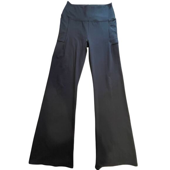 Balance Collection Black High Rise Semi Flair Athleisure Yoga Pants/ Leggings Lg - Picture 1 of 10